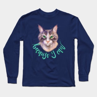 Maine Coon Cat with Green Eyes Long Sleeve T-Shirt